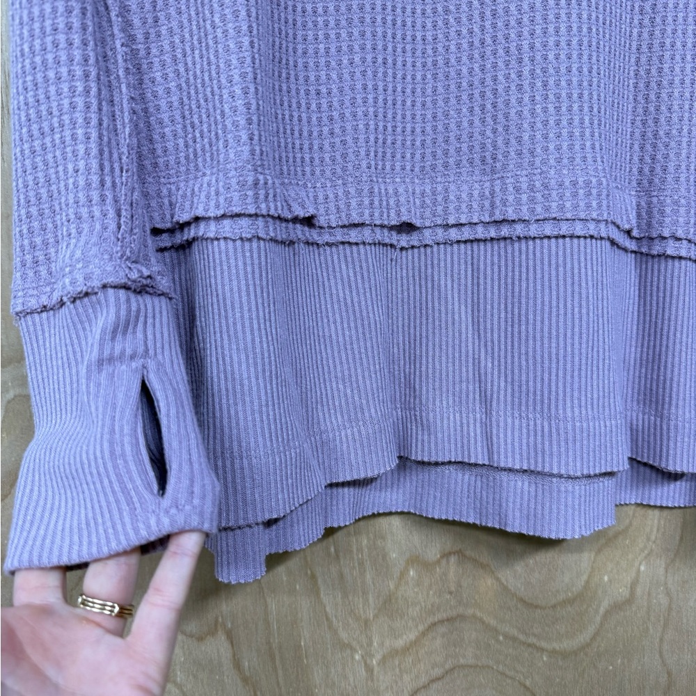 Free People We The Free North Shore Thermal Top Lilac Medium M - Picture 6 of 8